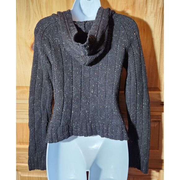 SO Black Cable Knit Cardigan Sweater – Junior Medium – 3 Fasteners - Picture 2 of 5